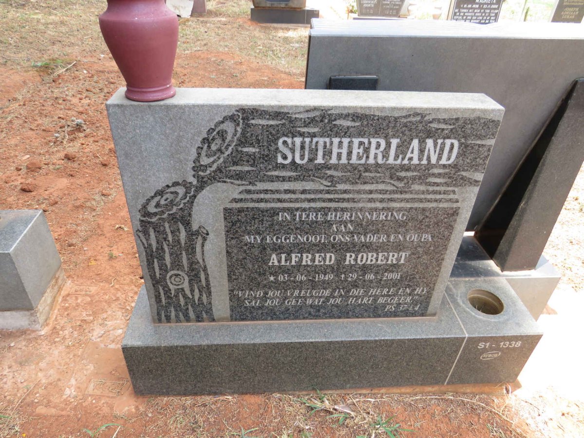 SUTHERLAND Alfred Robert 1949-2001