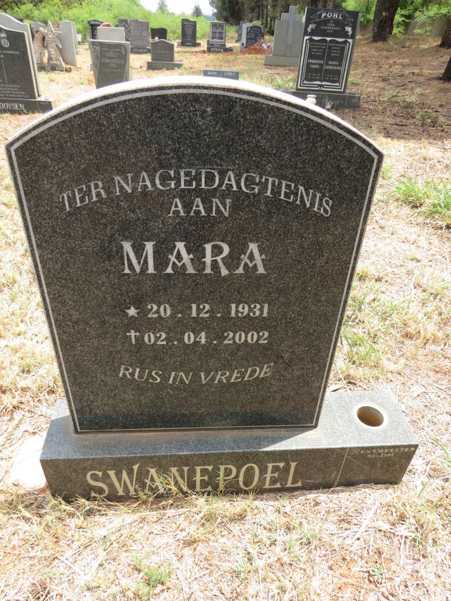 SWANEPOEL Mara 1931-2002