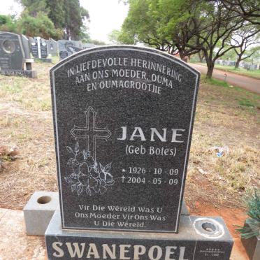 SWANEPOEL Jane nee BOTES 1926-2004