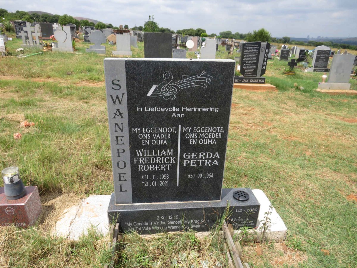 SWANEPOEL William Fredrick Robert 1958-2021 & Gerda Petra 1964- 