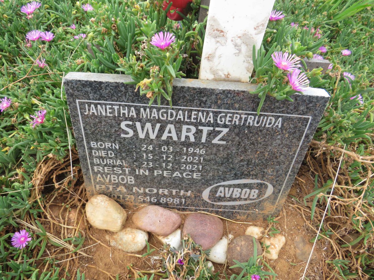 SWARTZ Janetha Magdalena Gertruida 1946-2021