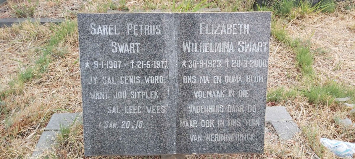 SWART Sarel Petrus 1907-1977 & Elizabeth Wilhelmina 1923-2000