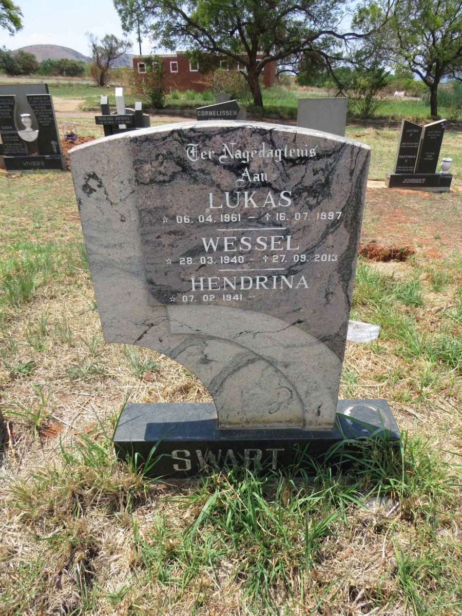 SWART Wessel 1940-2013 & Hendrina 1941- :: SWART Lukas 1961-1997