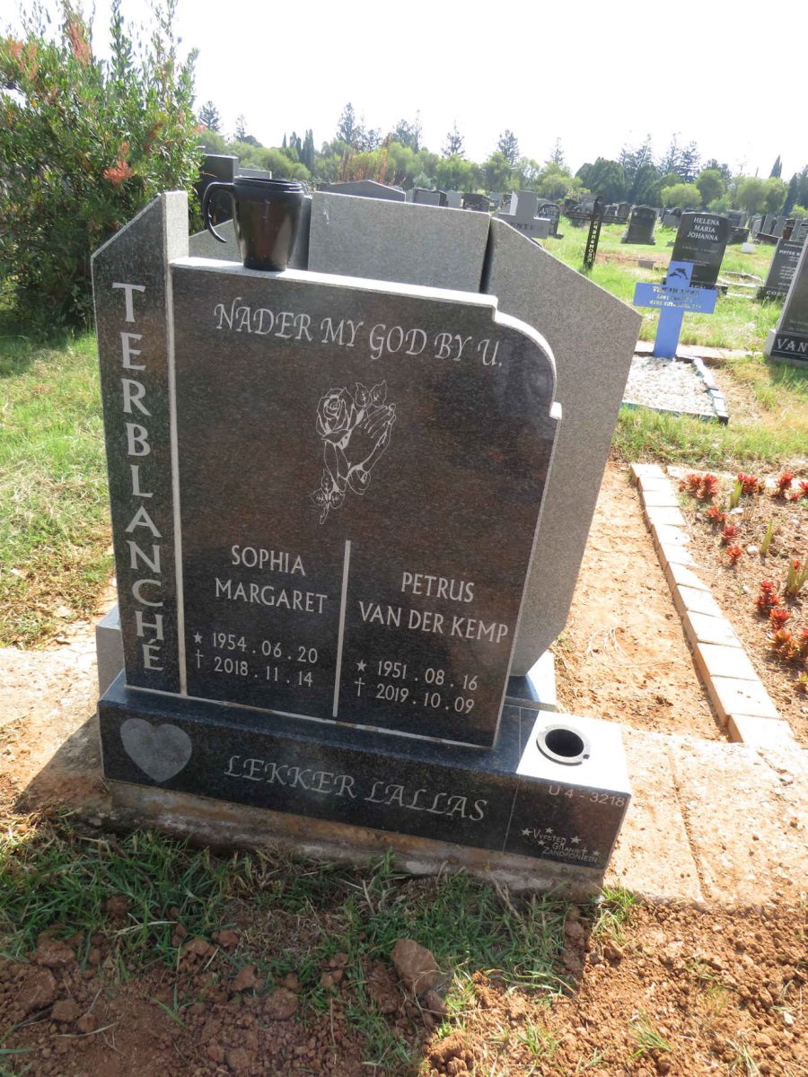 TERBLANCHE Petrus Van Der Kemp 1951-2019 & Sophia Margaret 1954-2018