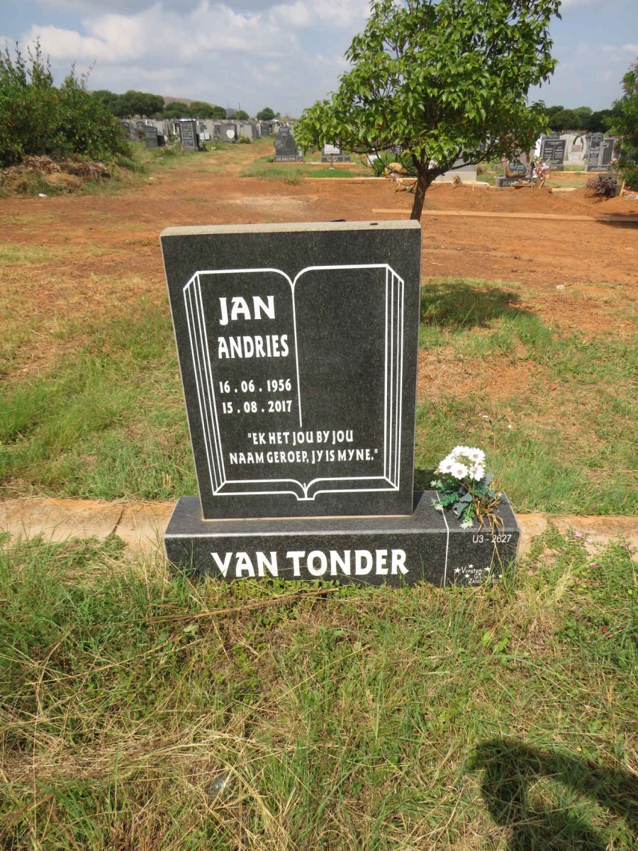 TONDER Jan Andries, van 1956-2017