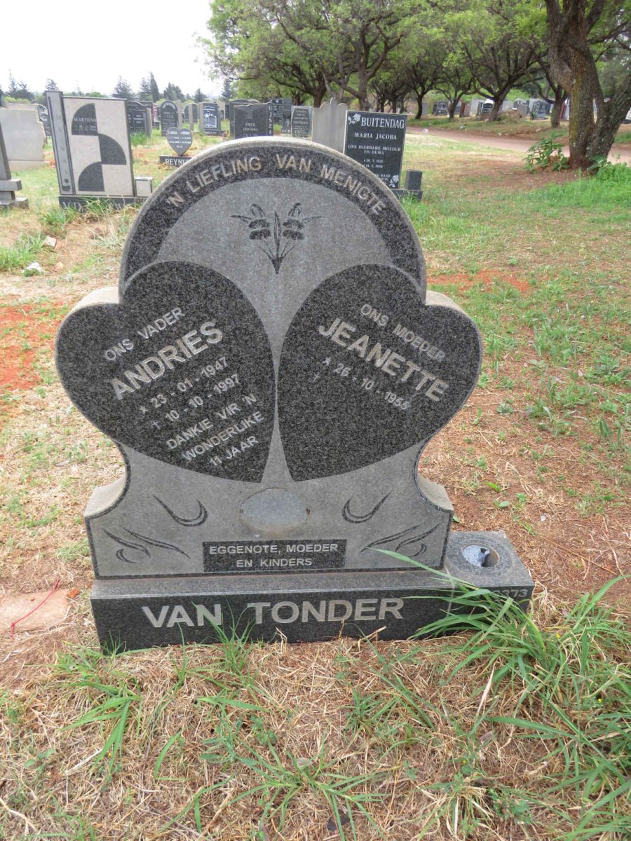 TONDER Andries, van 1947-1997 & Jeanette 1955-