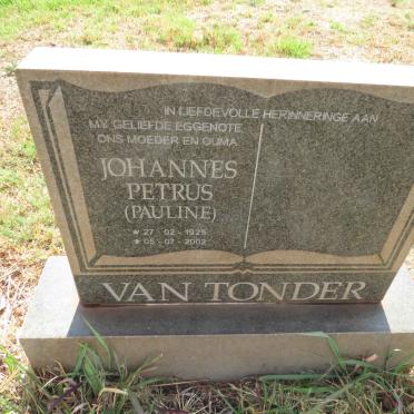 TONDER Johannes Petrus, van 1925-2002