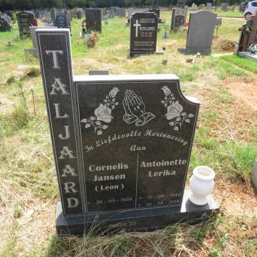TALJAARD Cornelis Jansen 1939- & Antoinette Lerika 1944-2018