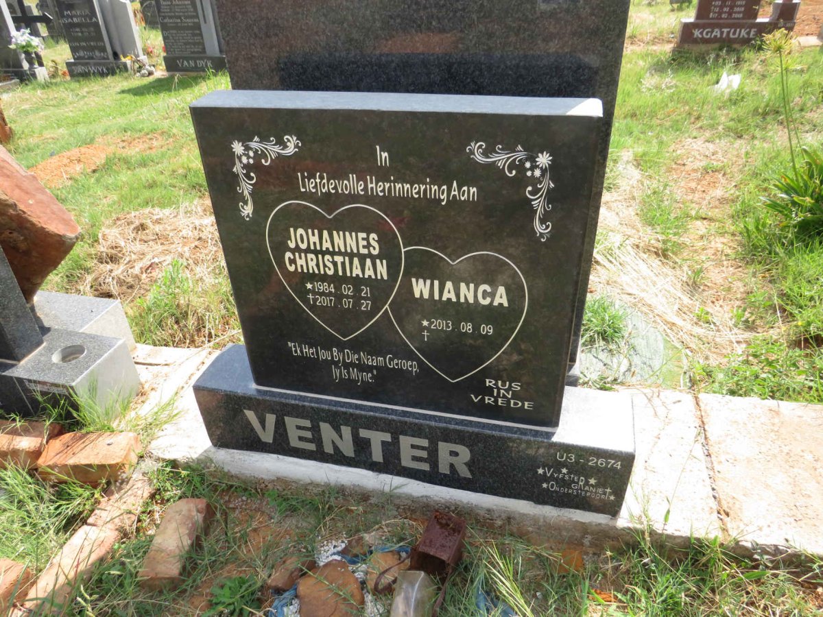VENTER Johannes Christiaan 1984-2017 :: VENTER Wianca 2013- 