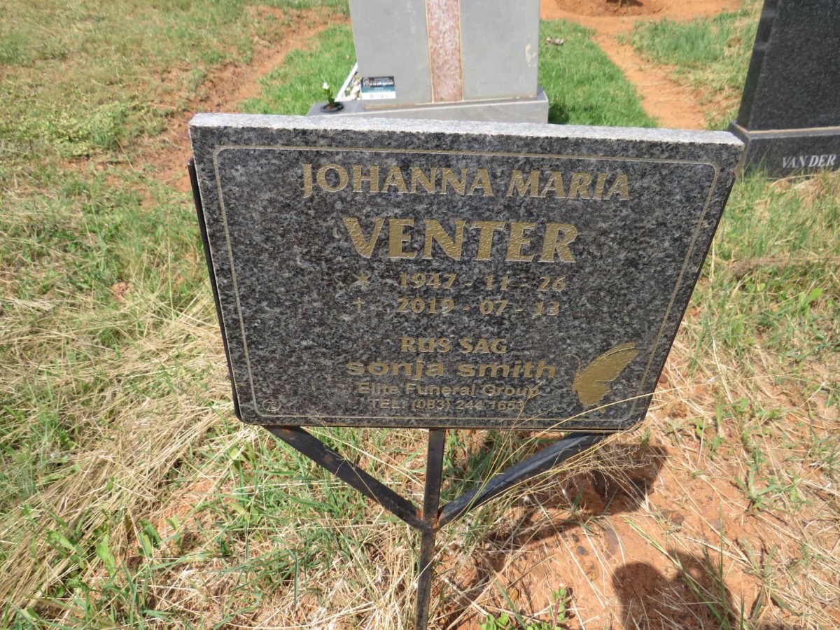 VENTER Johanna Maria 1947-2019