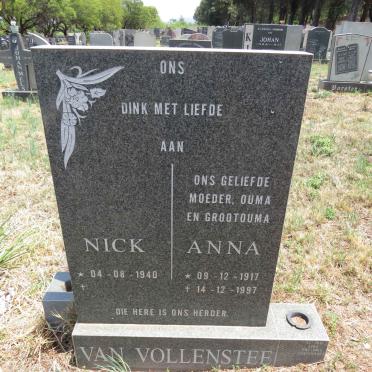 VOLLENSTEE Anna, van 1917-1997 :: VAN VOLLENSTEE Nick 1940- 