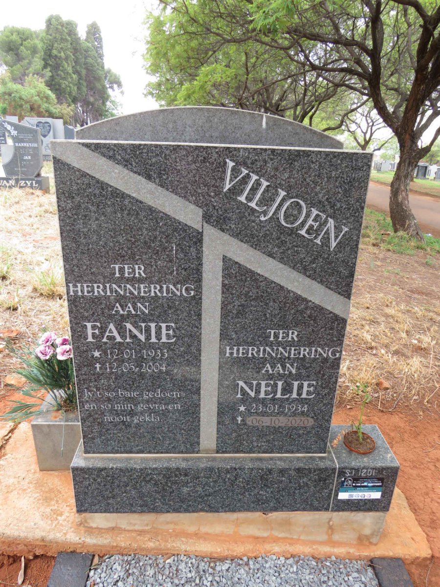 VILJOEN Fanie 1933-2004 & Nelie 1934-2020