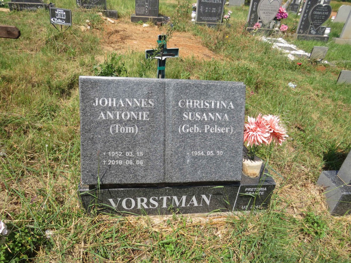VORSTMAN Johannes Antonie 1952-2019 & Christina Susanna PELSER 1954- 