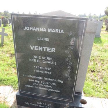 VENTER Johanna Maria 1932-2014 voorheen KERN nee BLIGNAUT