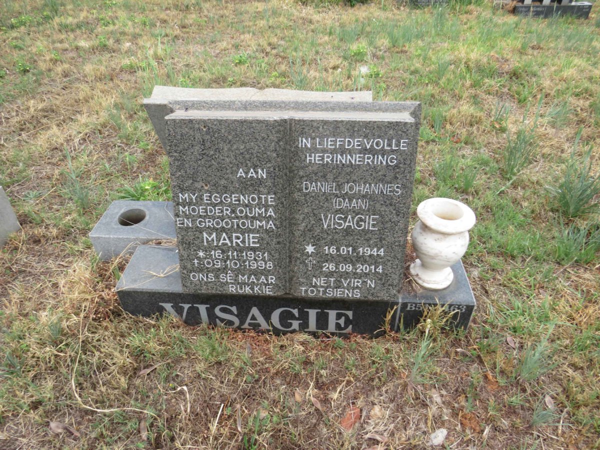 VISAGIE Marie 1931-1998 :: VISAGIE Daniel Johannes 1944-2014