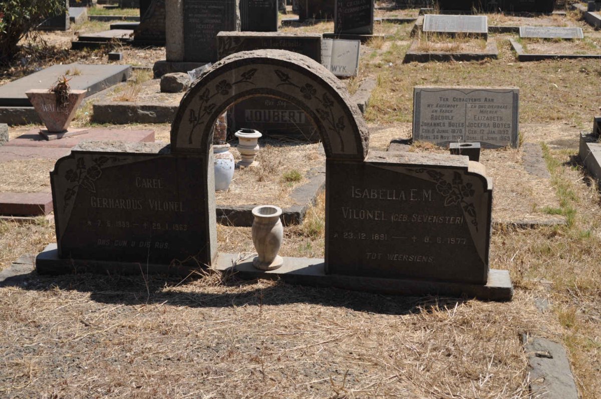 VILONEL Carel Gerhardus 1889-1963 &amp; Isabella E.M. SEVENSTER 1891-1977