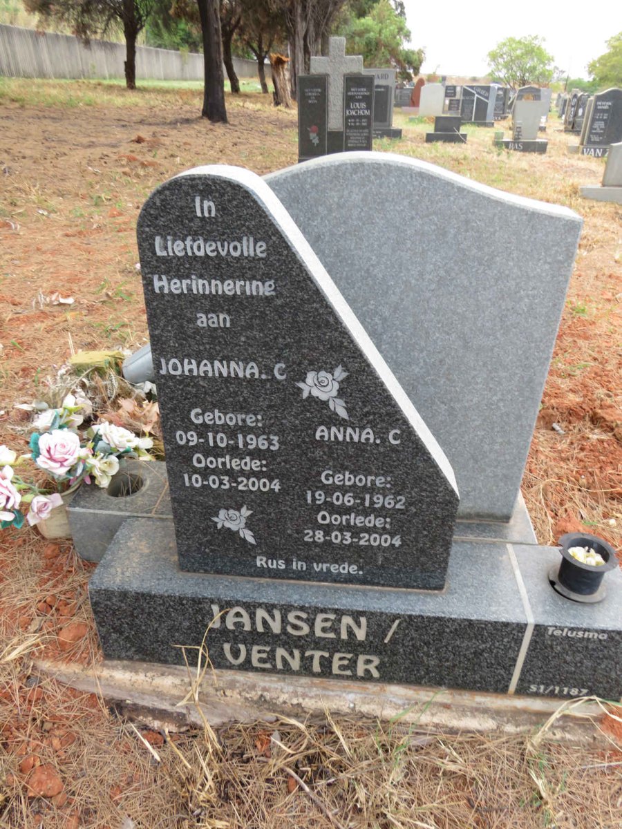VENTER Anna C. 1962-2004 :: JANSEN Johanna C. 1963-2004