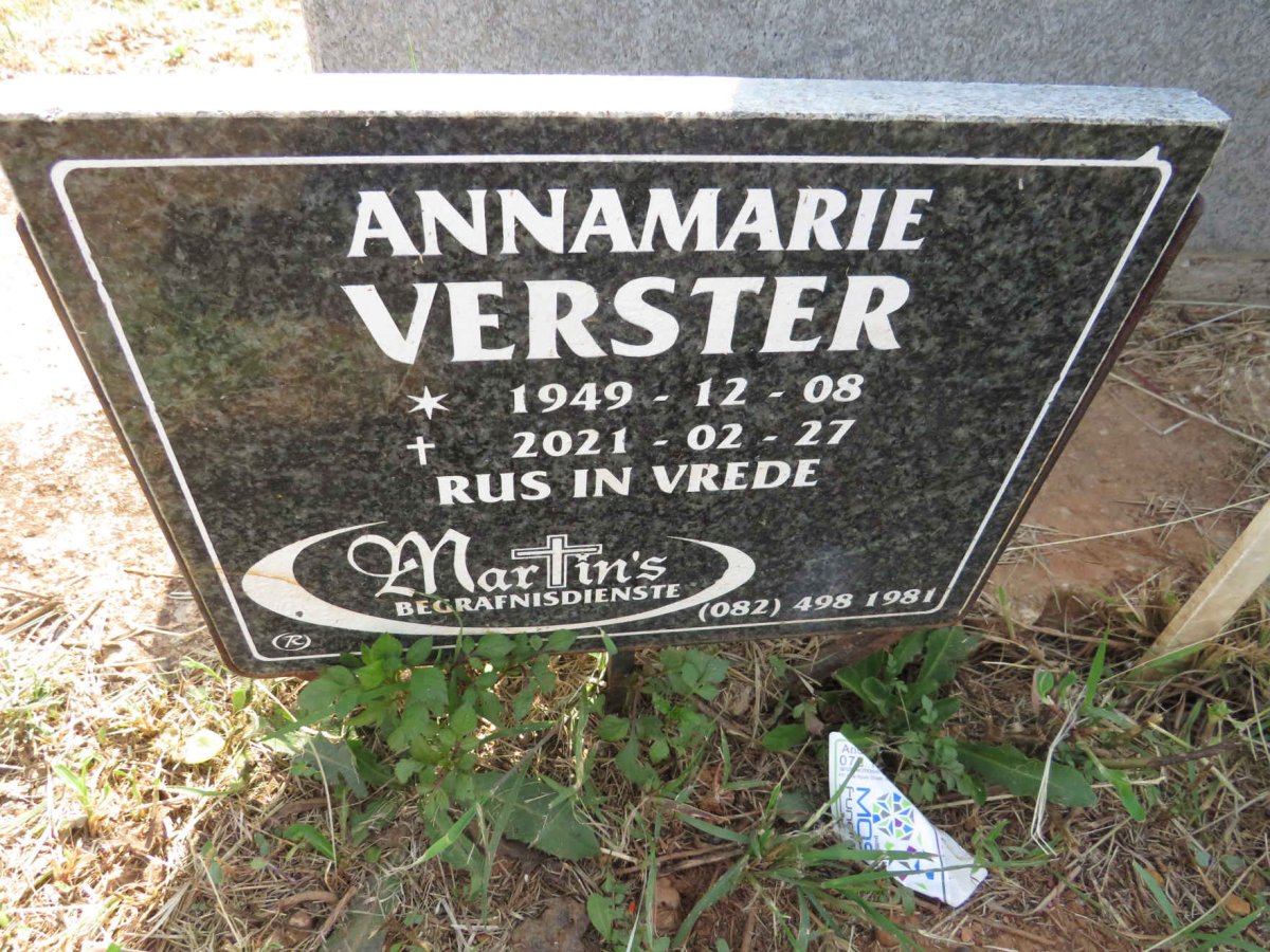 VERSTER Annamarie 1949-2021