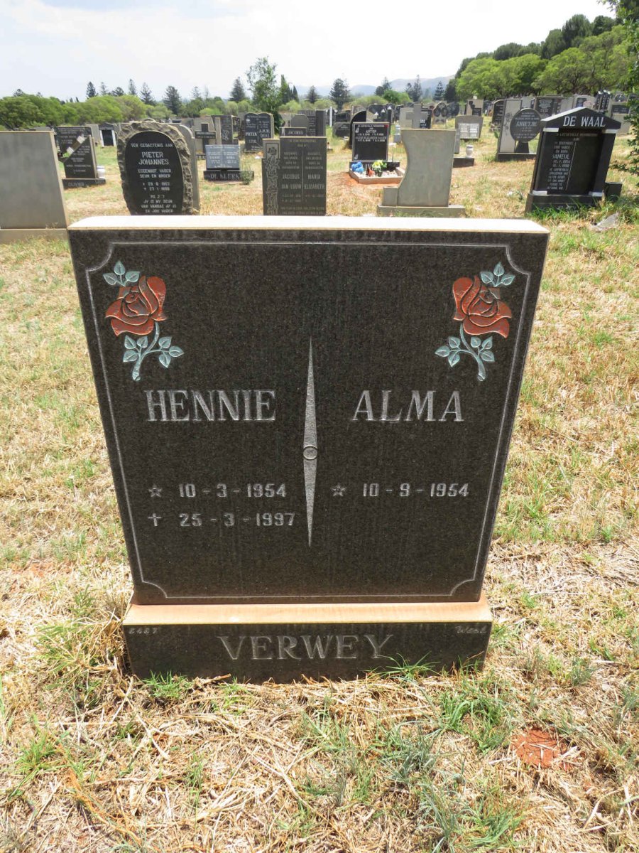 VERWEY Hennie 1954-1997 & Alma 1954- 