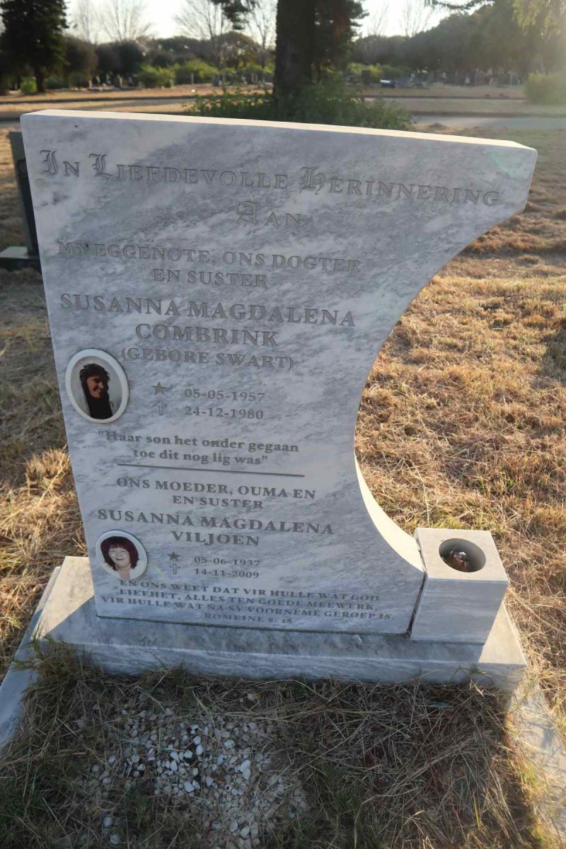 VILJOEN Susanna Magdalena 1937-2009 :: COMBRINK Susanna Magdalena nee SWART 1957-1980