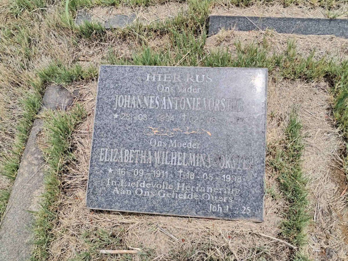 VORSTER Johannes Antonie 1904-19? & Elizabetha Wilhelmina 1911-1998