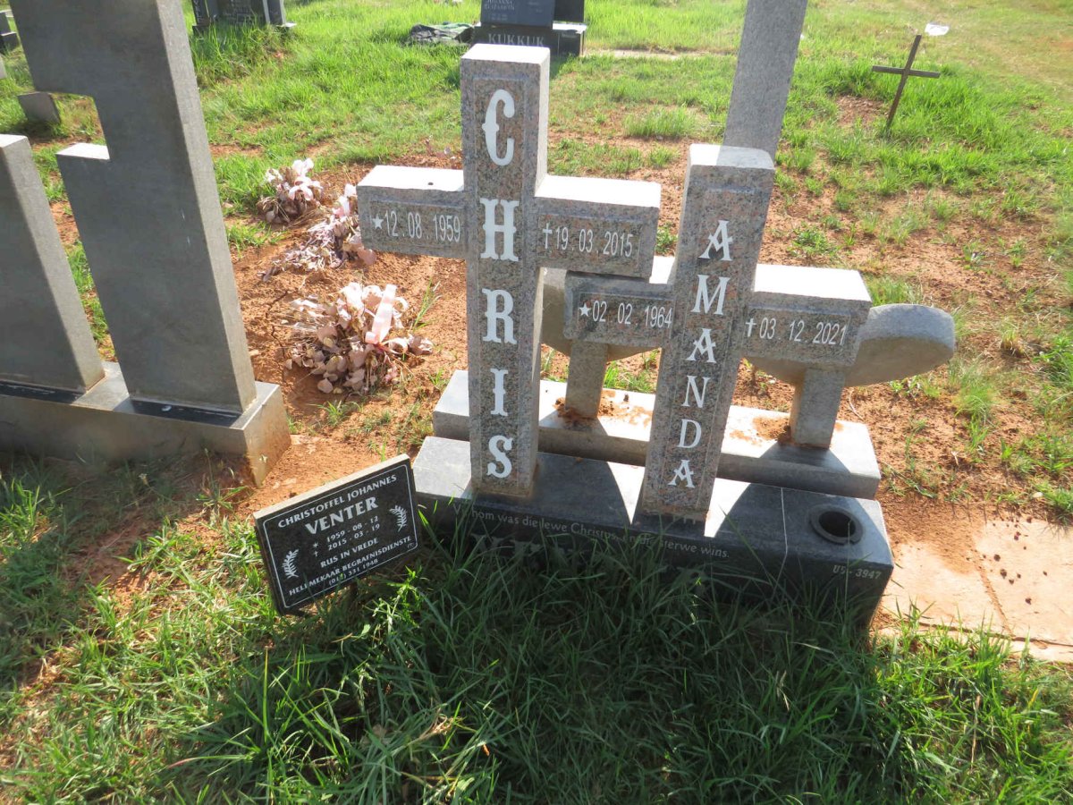 VENTER Christoffel Johannes 1959-2015 & Amanda 1964-2021