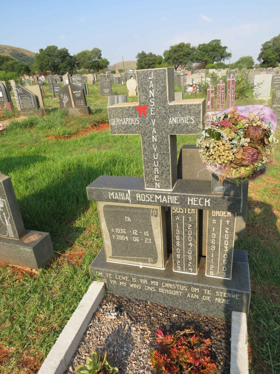 VUUREN Gerhardus Andries, Janse van 1936-2004 :: JANSE VAN VUUREN 1969-2003 :: JANSE VAN VUUREN 1968-2004