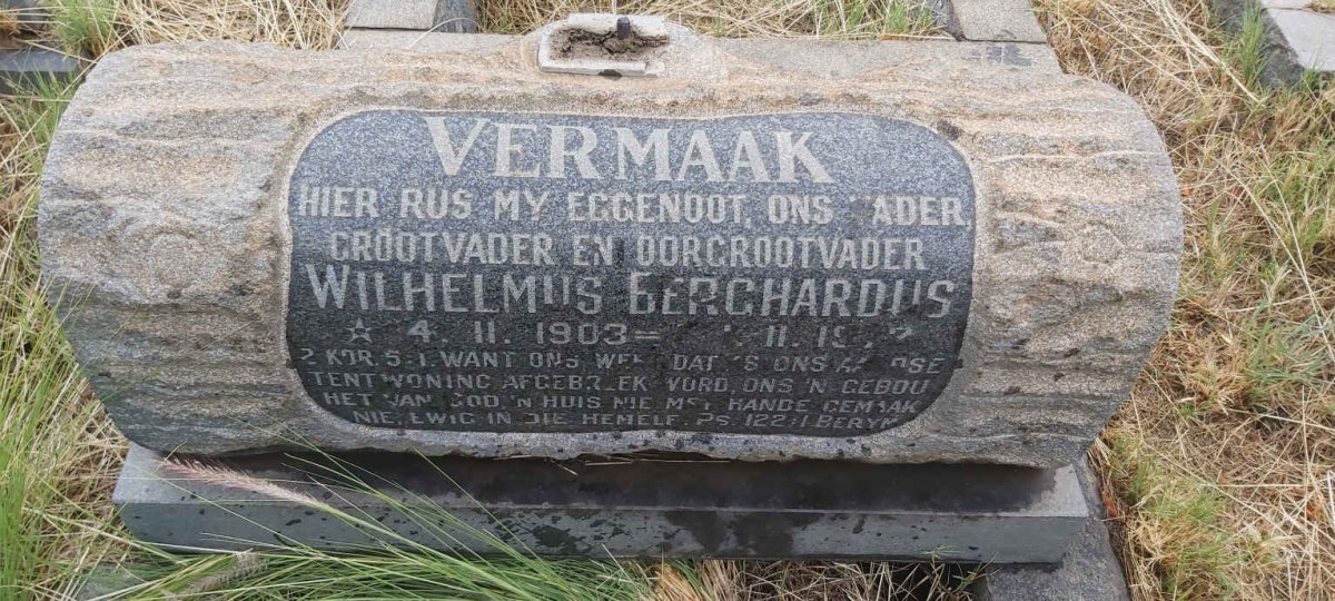 VERMAAK Wilhelmus Berghardus 1903-1972