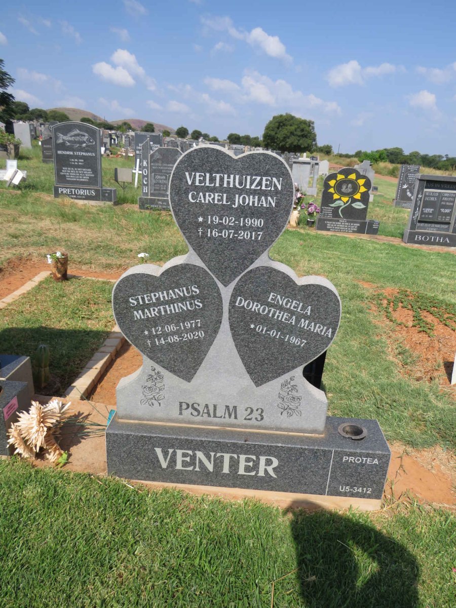 VENTER Engela Dorothea Maria 1967- :: VENTER Stephanus Marthinus 1977-2020 :: VELTHUIZEN Carel Johan 1990-2017