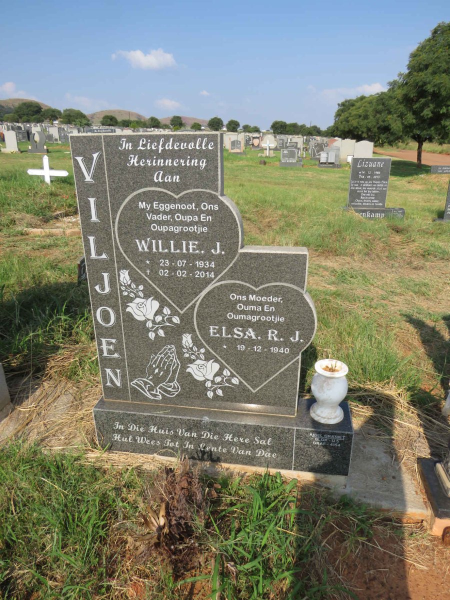 VILJOEN Willie J. 1934-2014 & Elsa R.J. 1940-