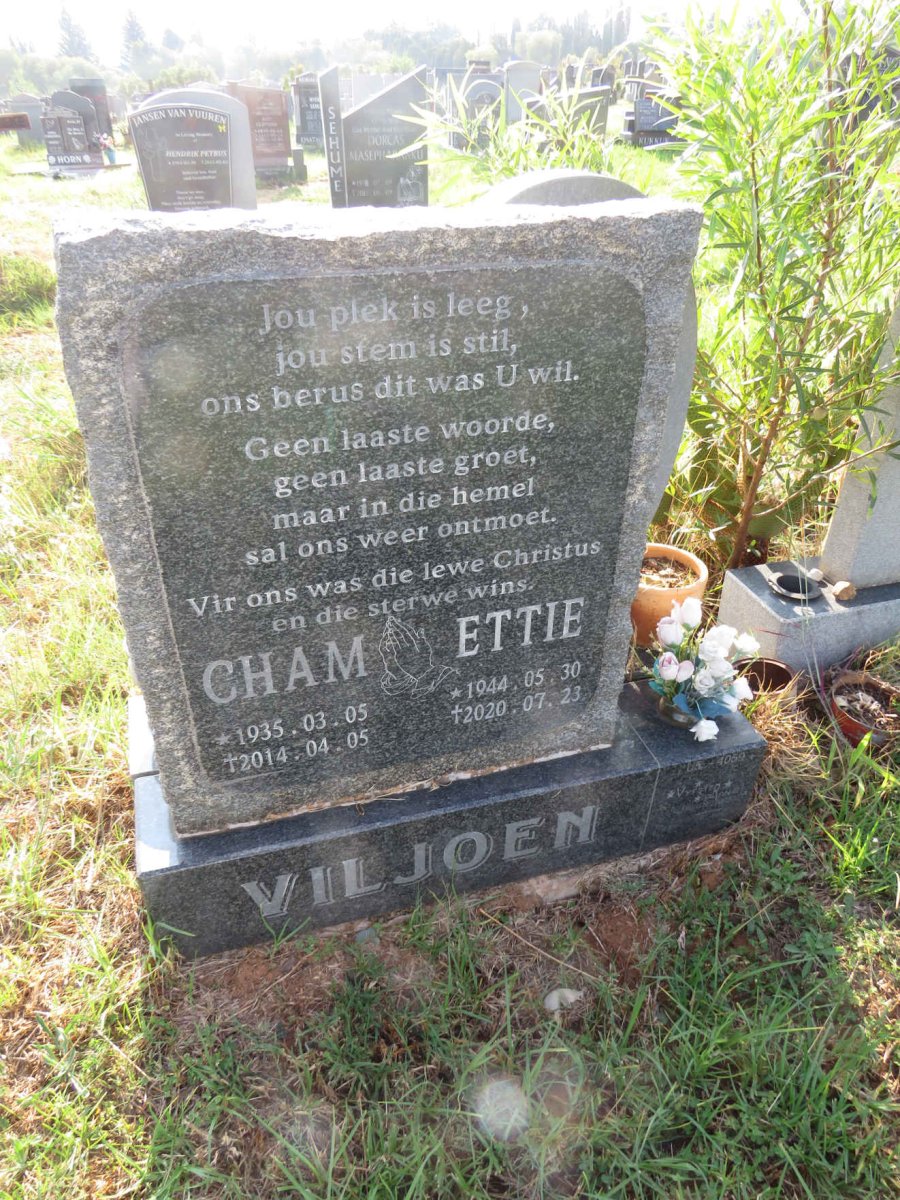 VILJOEN Cham 1935-2014 :: VILJOEN Ettie 1944-2020
