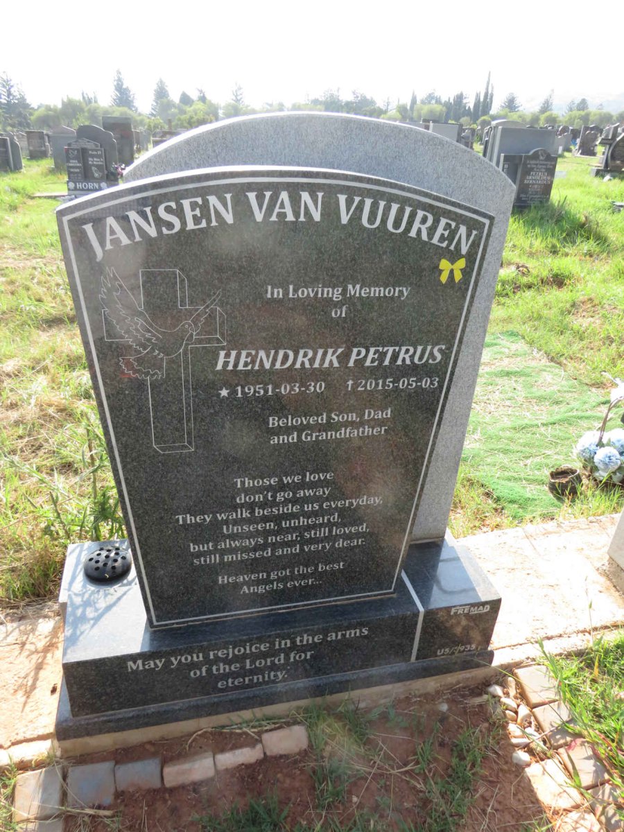 VUUREN Hendrik Petrus, Jansen van 1951-2015 
