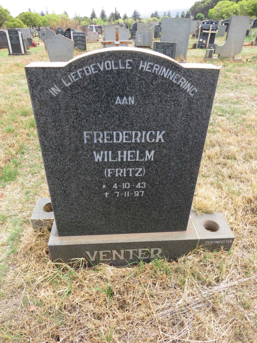 VENTER Frederick Wilhelm 1943-1997