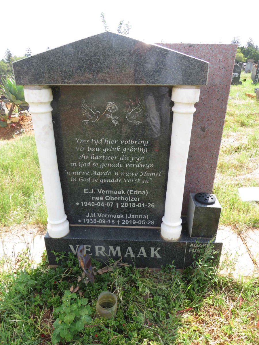 VERMAAK J.H. 1938-2019 & E.J. OBERHOLZER 1940-2018