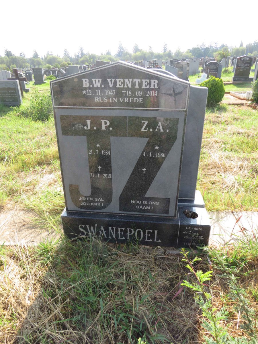 VENTER B.W. 1947-2014 :: SWANEPOEL J.P. 1984-2015 & Z.A. 1986-