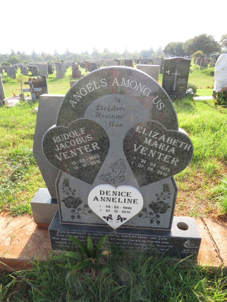 VENTER Rudolf Jacobus 1965-2015 & Elizabeth Maria 1973-2010 :: VENTER Denice Anneline 1990-2015