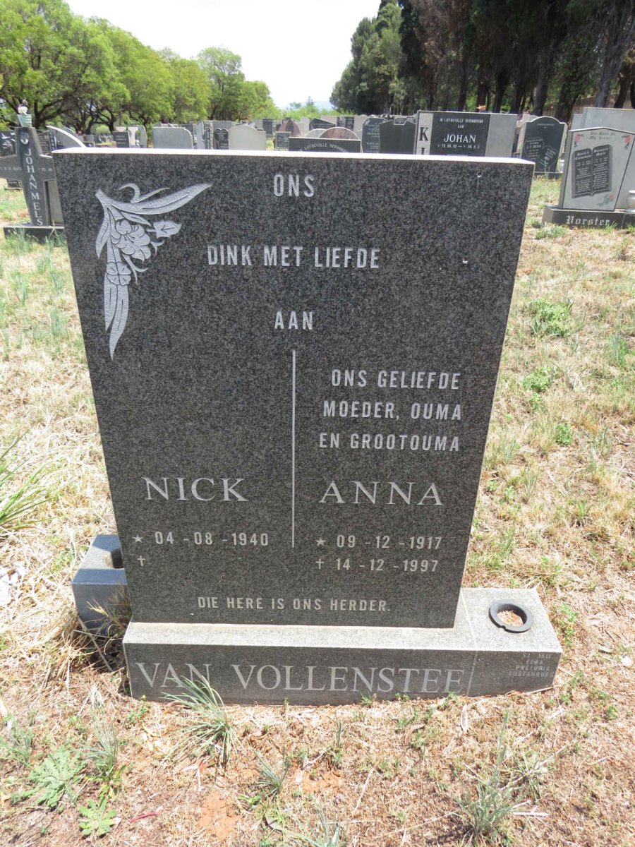 VOLLENSTEE Anna, van 1917-1997 :: VAN VOLLENSTEE Nick 1940- 