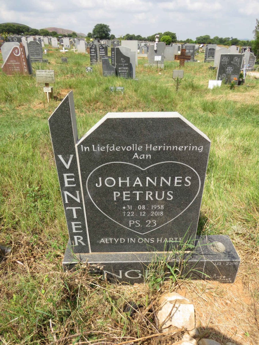 VENTER Johannes Petrus 1958-2018