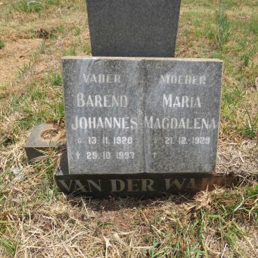 WALT Barend Johannes, van der 1920-1997 & Maria Magdalena 1929-