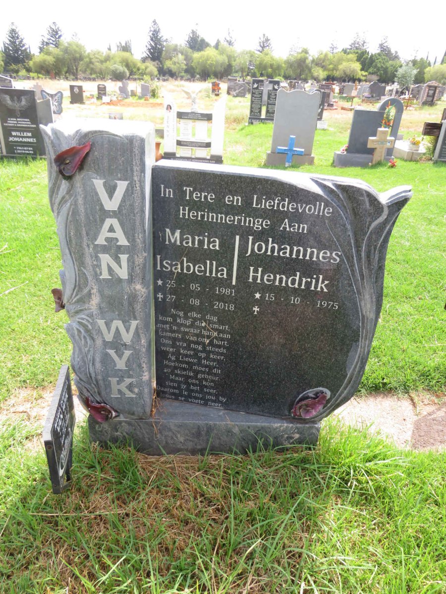 WYK Johannes Hendrik, van 1975- & Maria Isabella 1981-2018