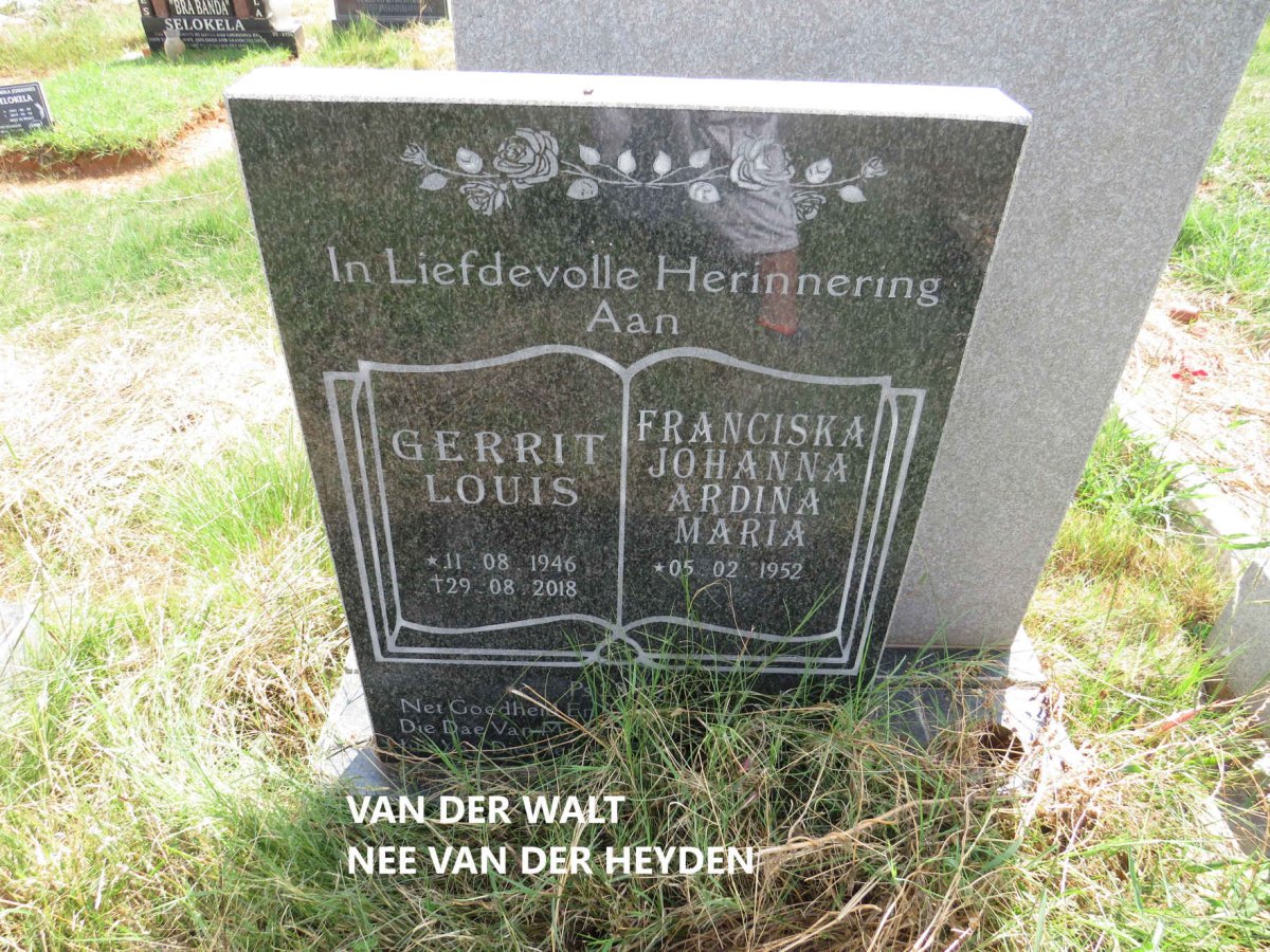 WALT Gerrit Louis, van der 1946-2018 & Franciska Johanna Ardina Maria VAN DER HEYDEN 1952- 