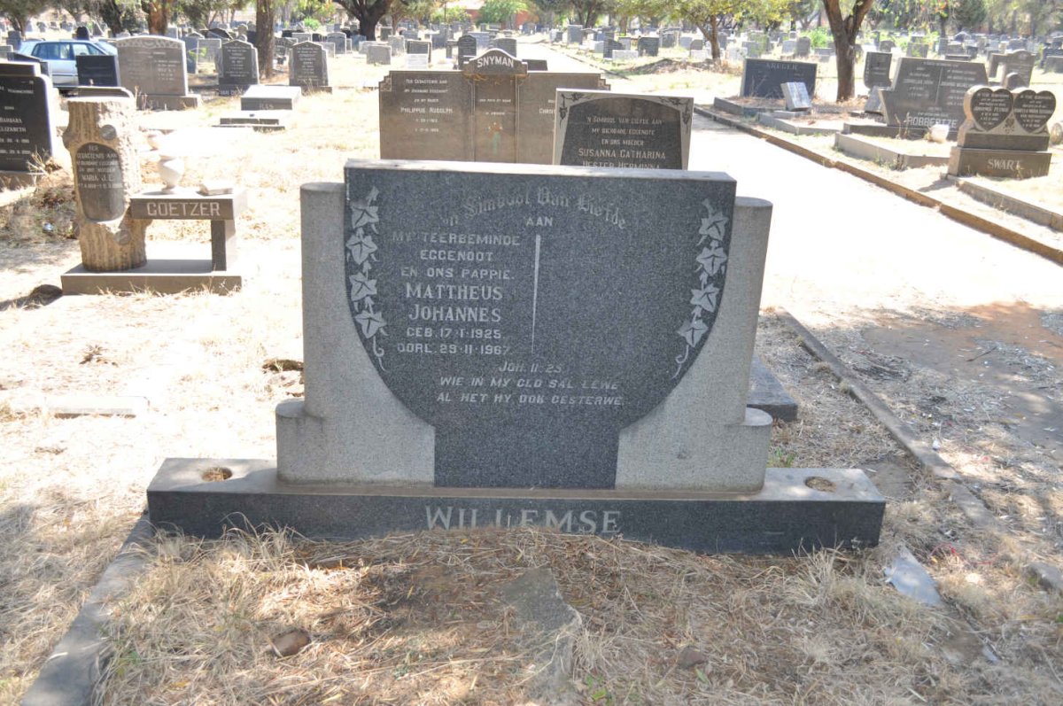WILLEMSE Mattheus Johannes 1925-1967
