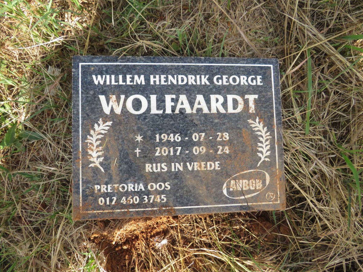 WOLFAARDT Willem Hendrik George 1946-2017