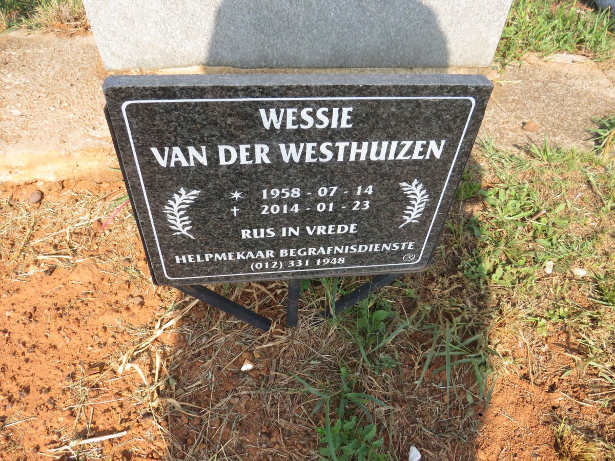 WESTHUIZEN Wessie, van der 1958-2014