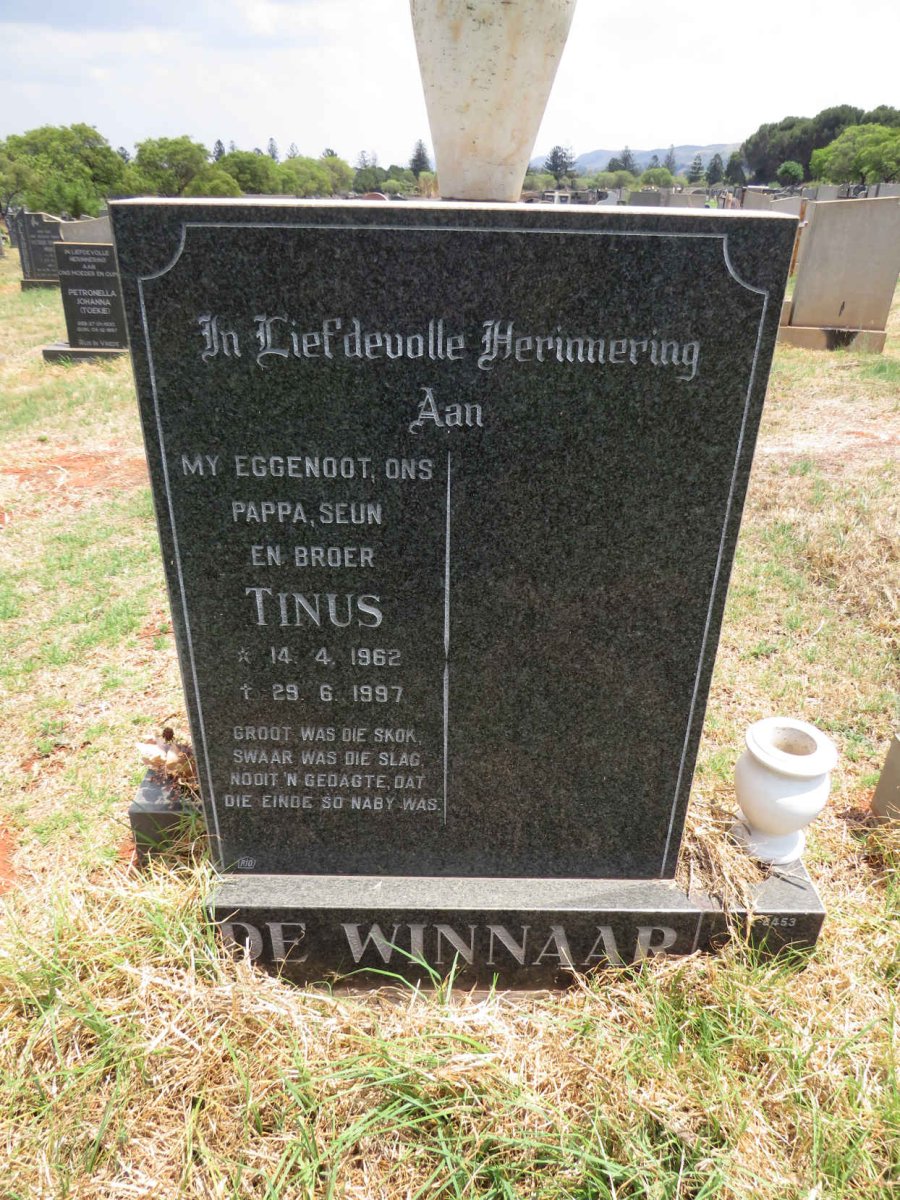 WINNAAR Tinus, de 1962-1997