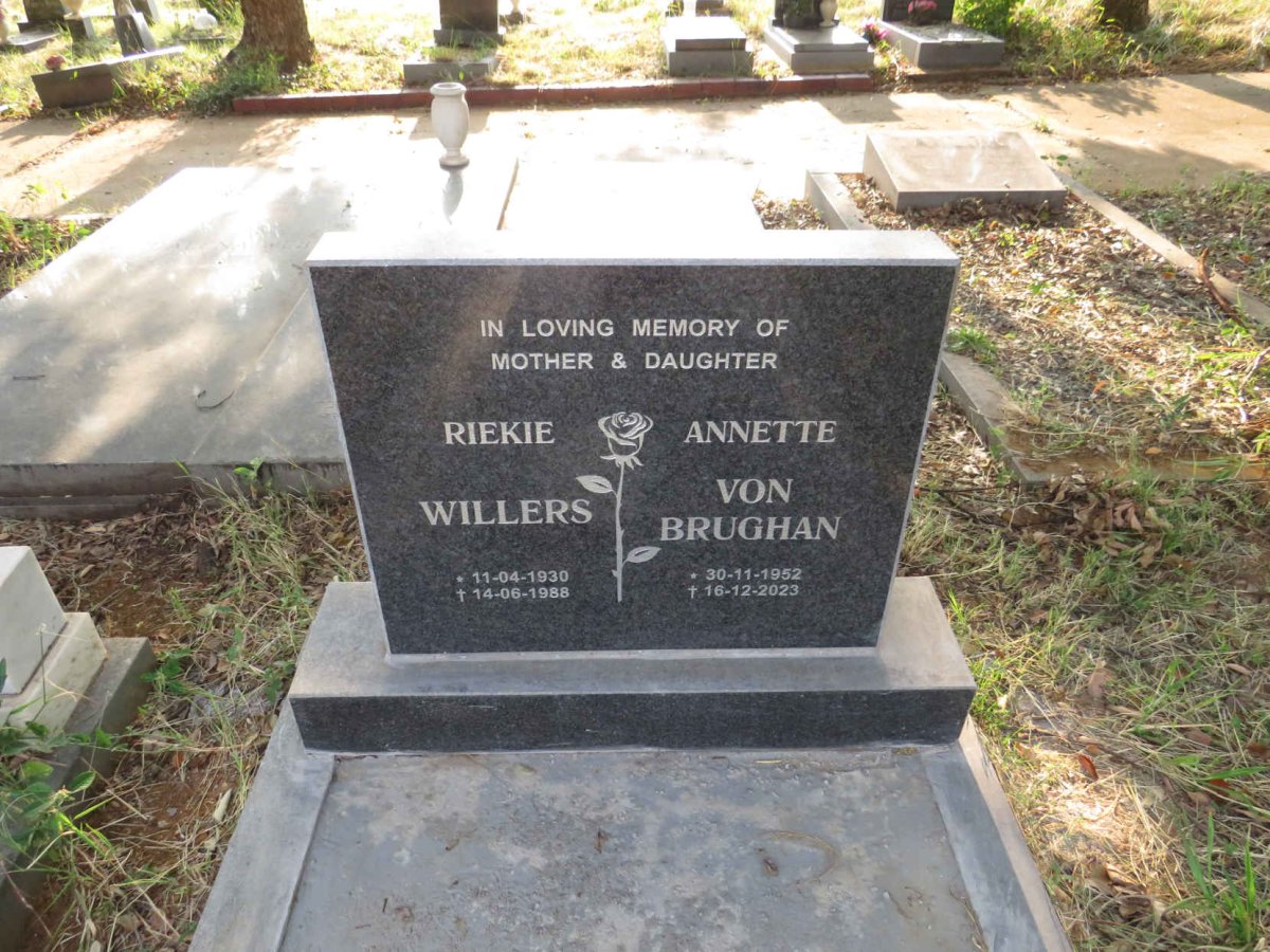 WILLERS Riekie 1930-1988 :: VON BRUGHAN Annette 1952-2023