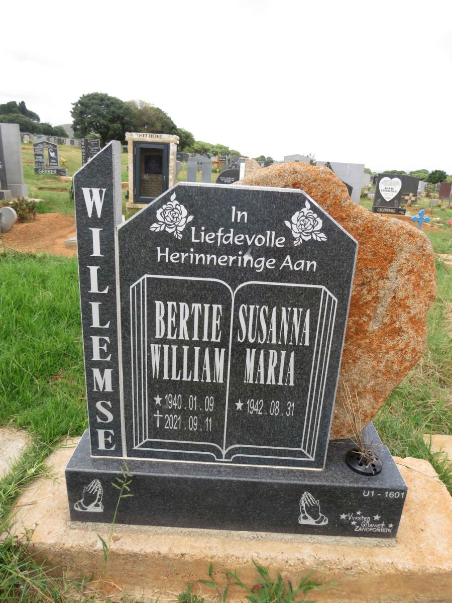 WILLEMSE Bertie William 1940-2021 & Susanna Maria 1942- 