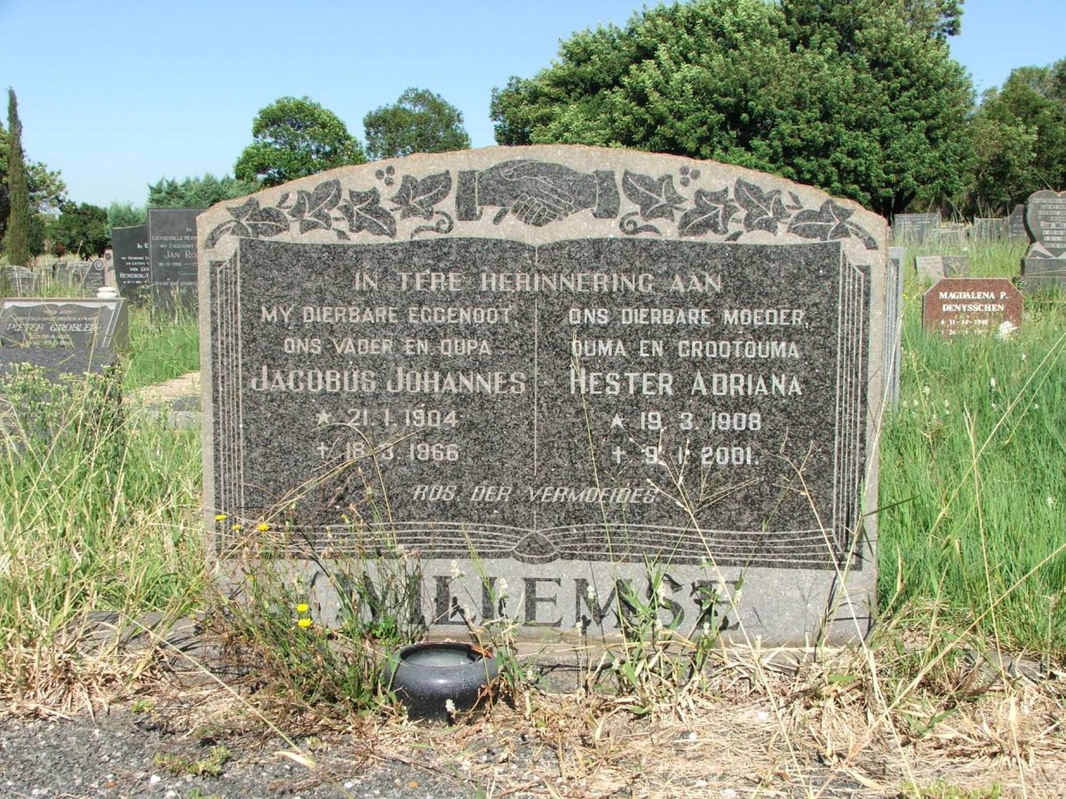 WILLEMSE Jacobus Johannes 1904-1966 &amp; Hester Adriana 1908-2001