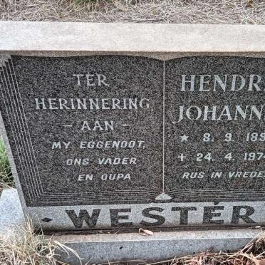 WESTER Hendrik Johannes 1894-1974