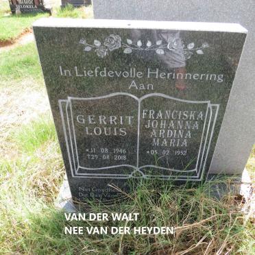 WALT Gerrit Louis, van der 1946-2018 & Franciska Johanna Ardina Maria VAN DER HEYDEN 1952- 